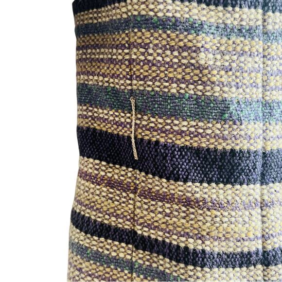 Vintage Purple Blue Tan Striped Tweed Skirt Suit Japanese 90s 6 Cynsia Command - Picture 12 of 16